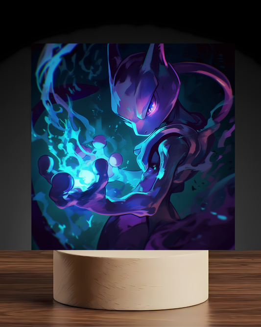 Pokemon Mewtoo Acrylic LED Nightlight-Gaming Desk Decor