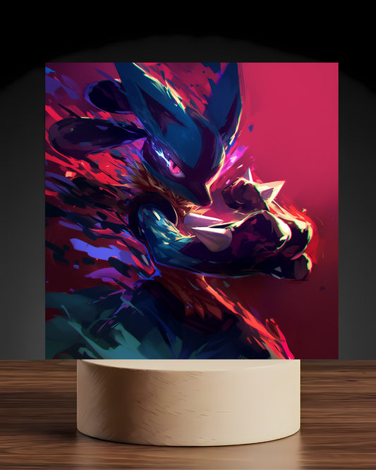 Pokemon Lucario Acrylic LED Nightlight-Gaming Desk Decor