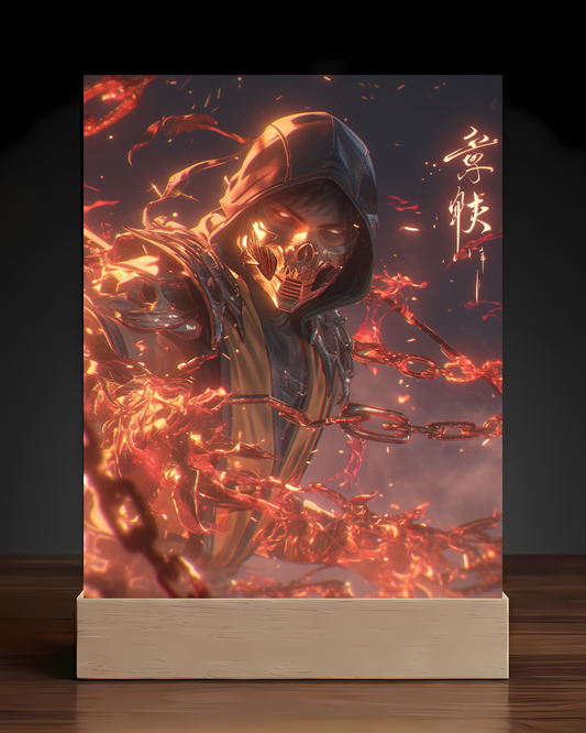 Mortal Kombat Scorpion Acrylic LED Nightlight-Gaming Desk Decor