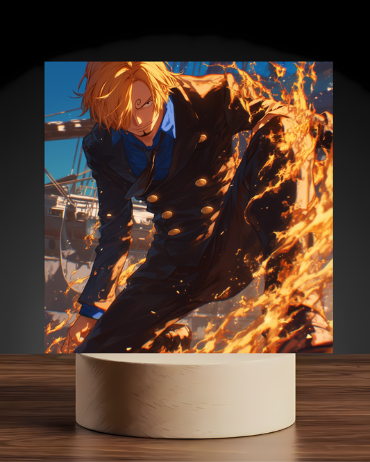 One Piece Sanji Acrylic LED Nightlight-Anime Desk Decor