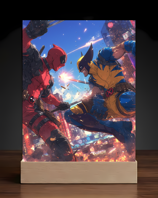 Deadpool vs Wolverine Acrylic LEd Nightlight-Anime Desk Decor