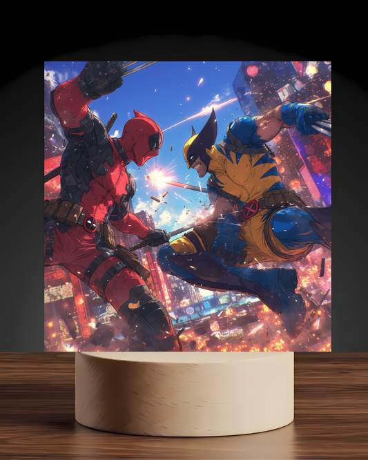 Deadpool vs Wolverine Acrylic LEd Nightlight-Anime Desk Decor