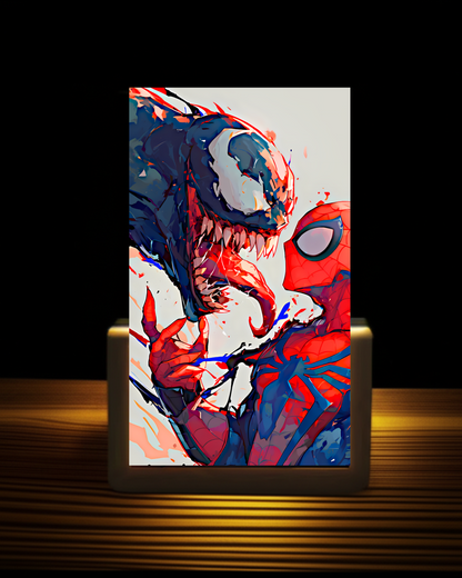 Venom Vs Spiderman Acrylic Nightlight