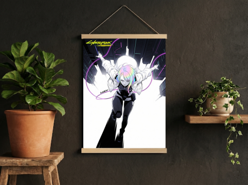 Cyberpunk Lucy Scroll -Gaming Wall Decor