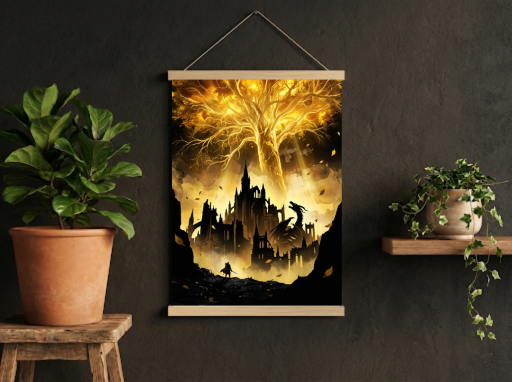Elden Ring Erdtree Scroll -Gaming Wall Decor