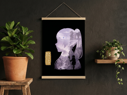 Frieren Silhouette Scroll - Anime Wall Decor