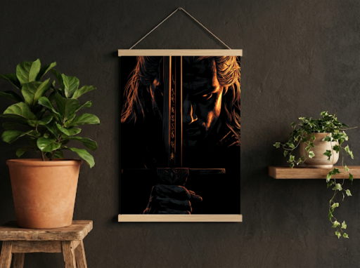 Witcher Geralt Scroll -Gaming Wall Decor