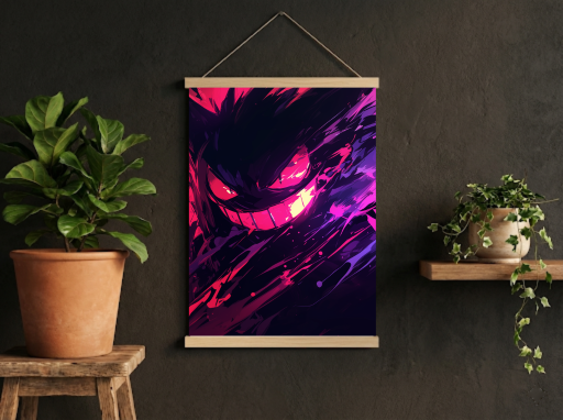 Pokemon Gengar Scroll -Gaming Wall Decor