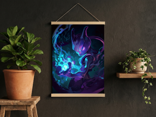 Pokemon Mewtoo Scroll -Gaming Wall Decor
