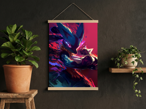 Pokemon Lucario Scroll -Gaming Wall Decor