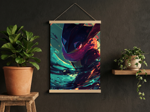 Pokemon Greninja Scroll -Gaming Wall Decor