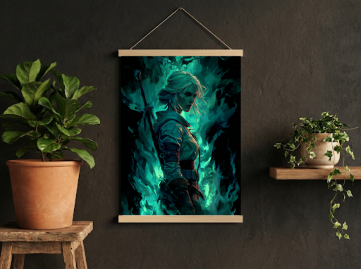 Witcher Ciri Scroll -Gaming Wall Decor