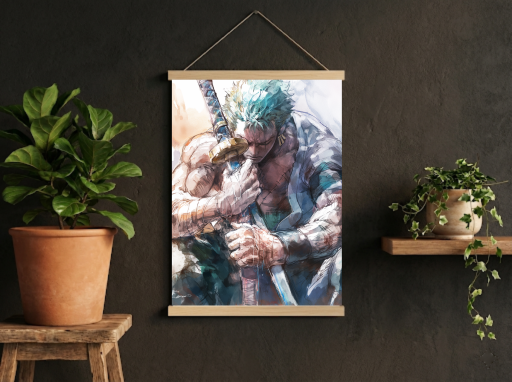 One Piece Zoro Worn Scroll -Anime Wall Decor