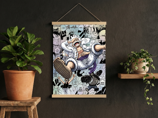 One Piece Luffy Gear 5 Manga Scroll -Anime Wall Decor