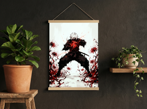 Hell's Paradise Gabimaru flowers Scroll -Anime Wall Decor