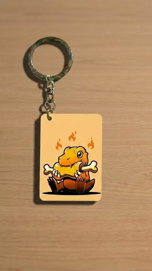 Agumon and Wargreymon Keychain