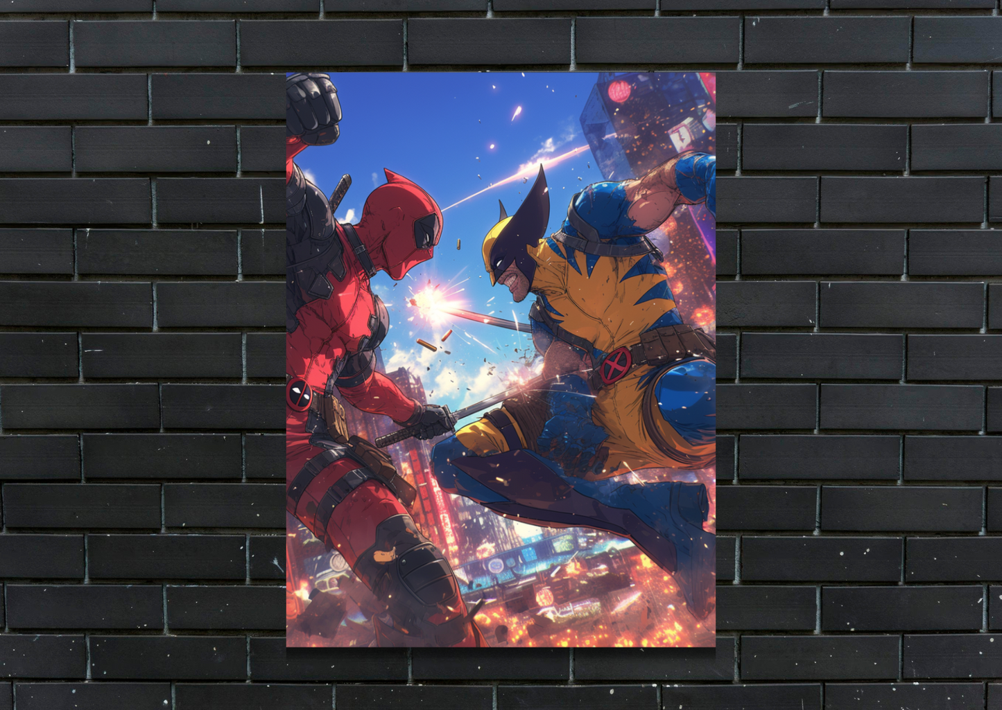 Deadpool Vs Wolverine Metal Poster-Marvel Wall Decor