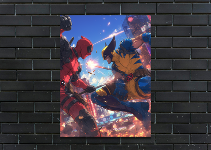 Deadpool Vs Wolverine Metal Poster-Marvel Wall Decor