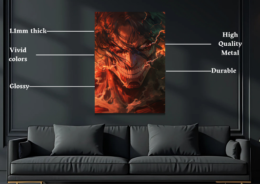 Attack on Titan Eren Titan Metal Poster-Anime Wall Decor