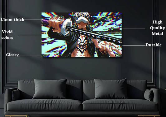 One Piece Law Glitch Metal Poster-Anime Wall Decor