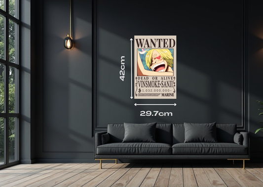 Sanji Wanted Metal Poster