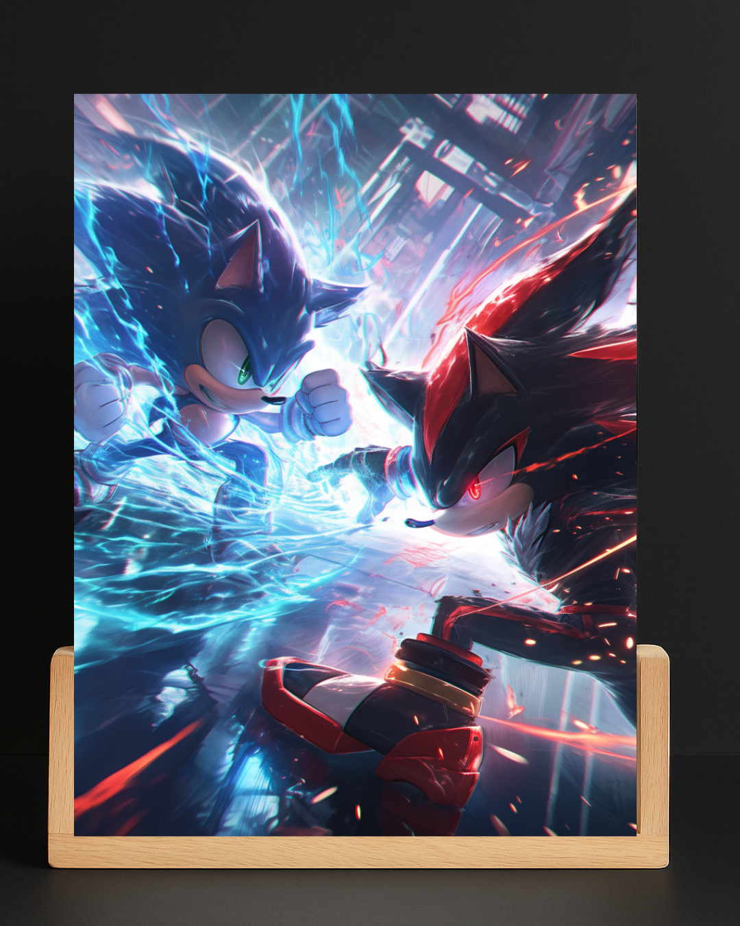 Sonic and Shadow Acrylic LED Nightlight-Gaming Desk Decor