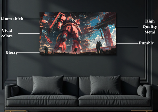 Gundam Char's Zaku Deploy Metal Poster-Anime Wall Decor