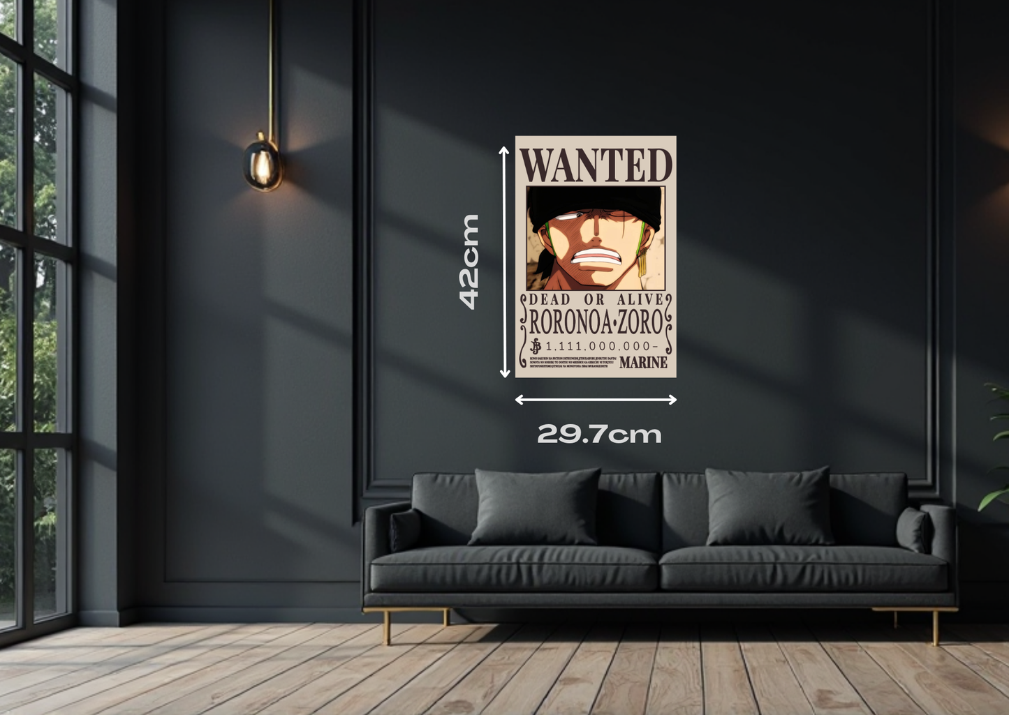 Zoro Wanted Metal Poster