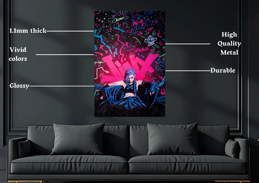Arcane Jinx Graffiti Metal Poster size and finish details