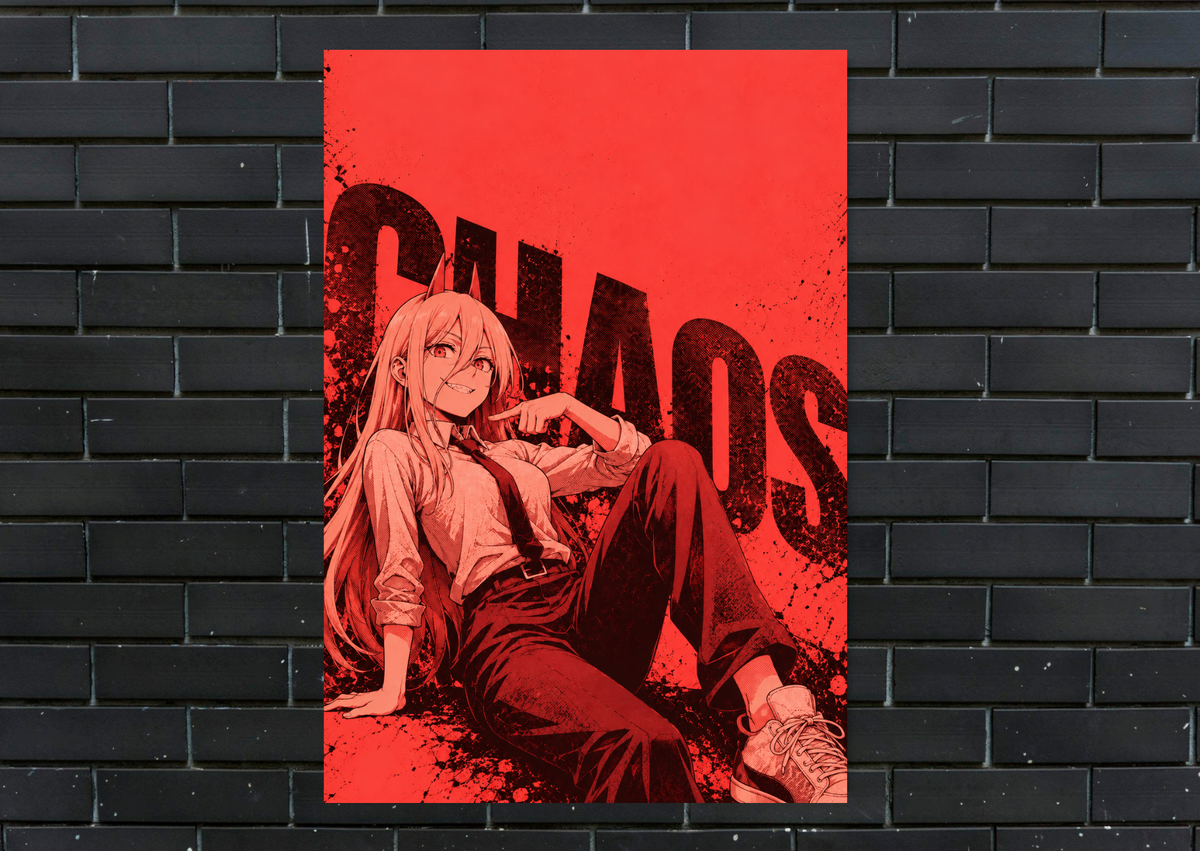 Chainsaw Man Power Chaos metal poster