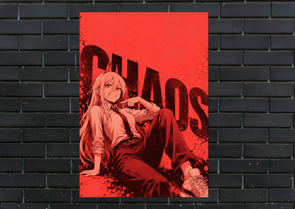 Chainsaw Man Power Chaos metal poster