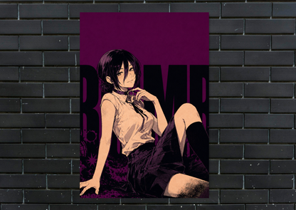 Chainsaw Man Reze Bomb metal poster