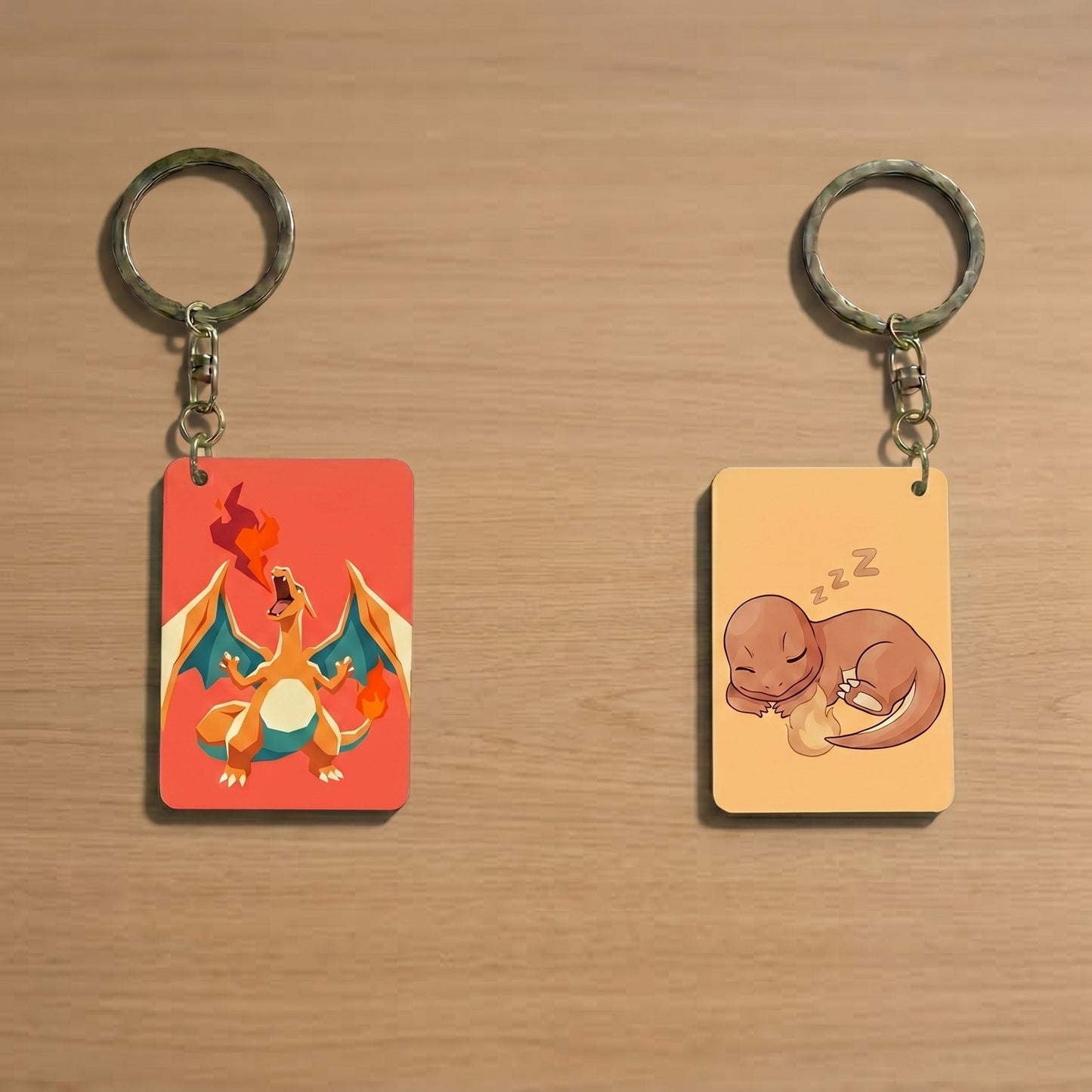 Charmander and Charizard Keychain