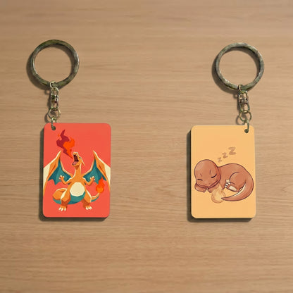 Charmander and Charizard Keychain