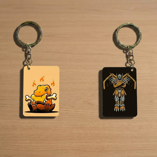 Agumon and Wargreymon Keychain