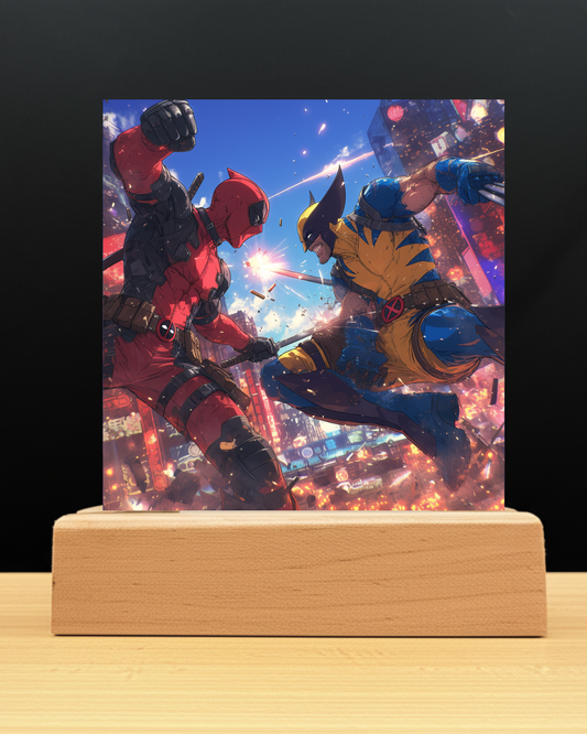 Deadpool vs Wolverine Acrylic LEd Nightlight-Anime Desk Decor