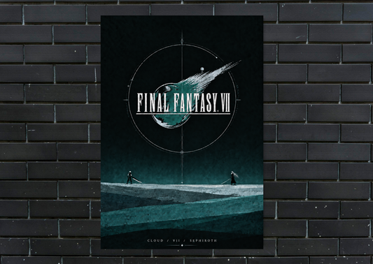 Final Fantasy VII Cloud vs Sephiroth metal poster