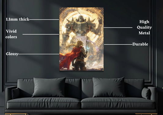 Fullmetal Elric Brothers Metal Poster-Anime Wall Decor