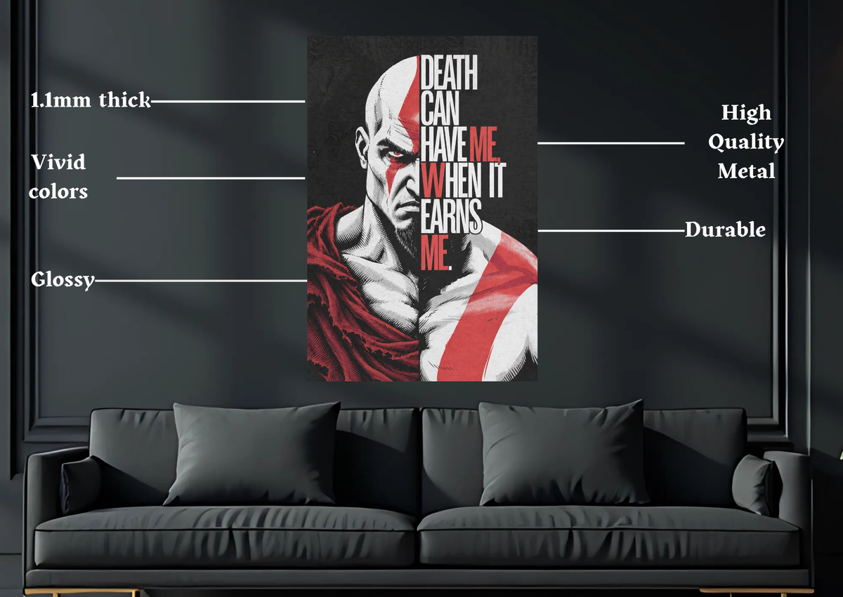 God of War Kratos metal poster product details