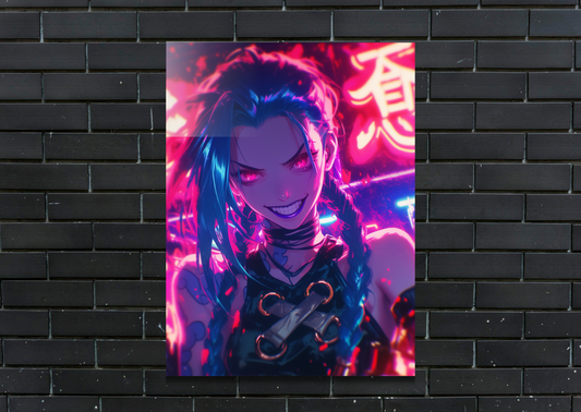 Jinx cyberpunk Metal Poster