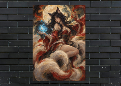 League of Legends Ahri metal poster