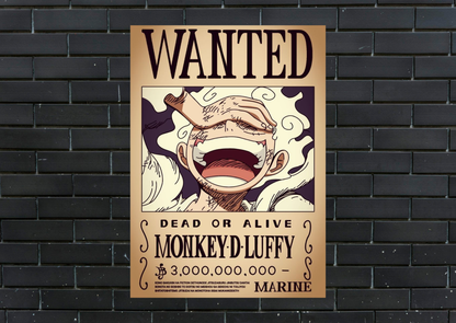 One Piece Gear 5 Wanted Metal Poster-Anime Wall Decor