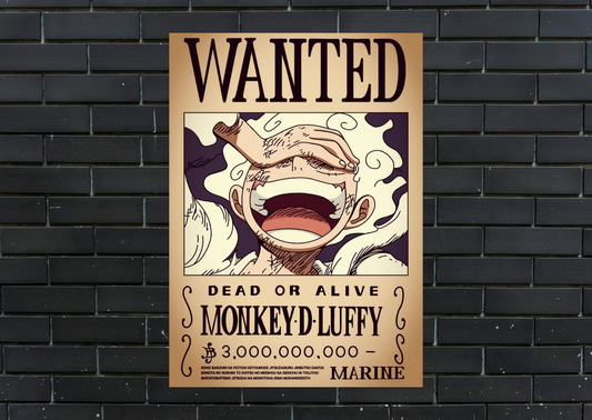 One Piece Gear 5 Wanted Metal Poster-Anime Wall Decor