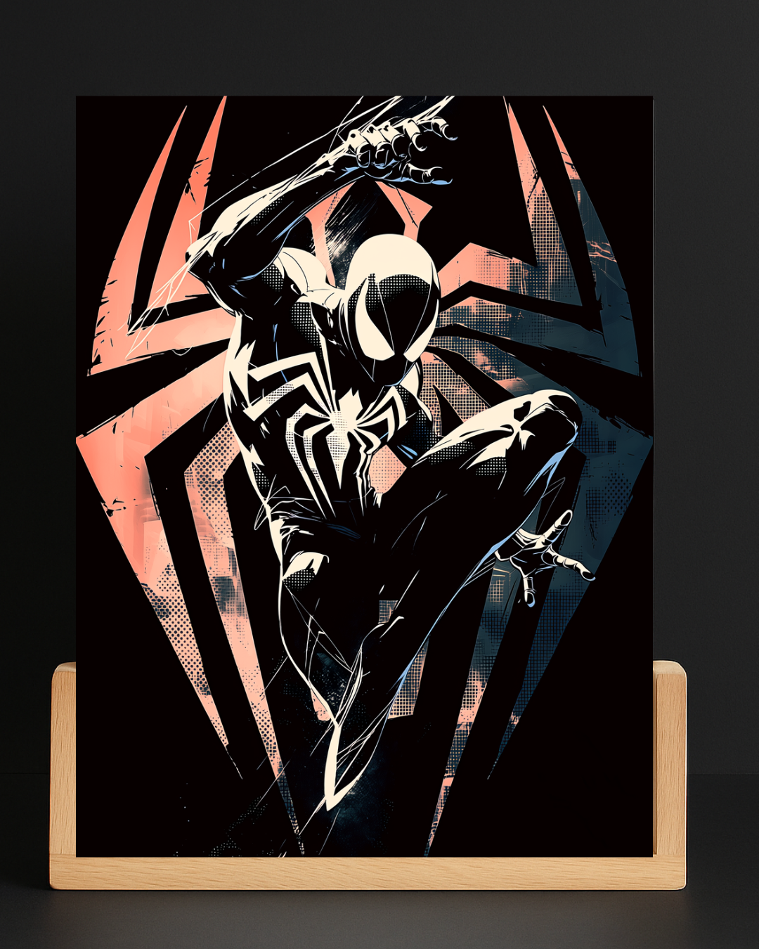 Marvel Black Suit Spider-Man acrylic LED nightlight mockup