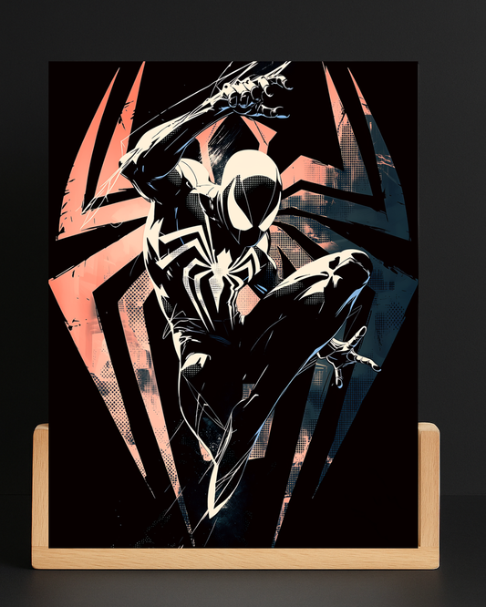 Marvel Black Suit Spider-Man acrylic LED nightlight mockup