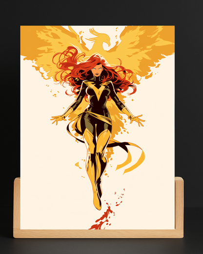 Marvel Jean Grey Phoenix acrylic LED nightlight mockup
