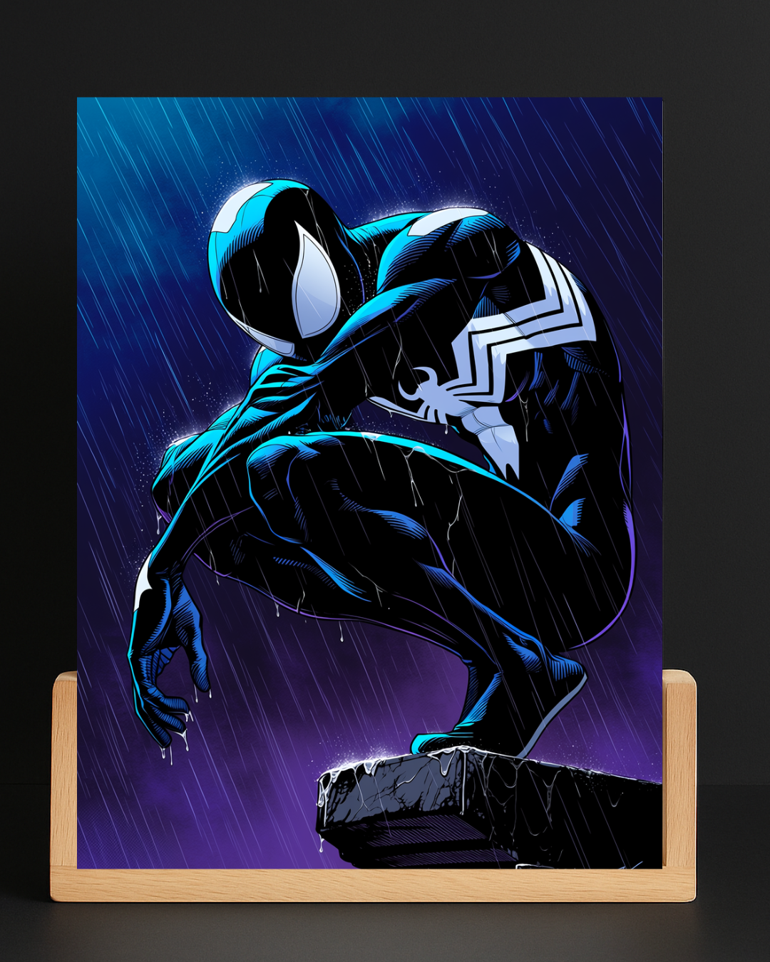 Marvel Symbiote Spider-Man acrylic LED nightlight mockup