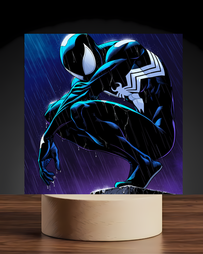 Marvel Symbiote Spider-Man acrylic LED nightlight U shaped base mockup