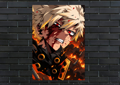 My Hero Academia Bakugo metal poster