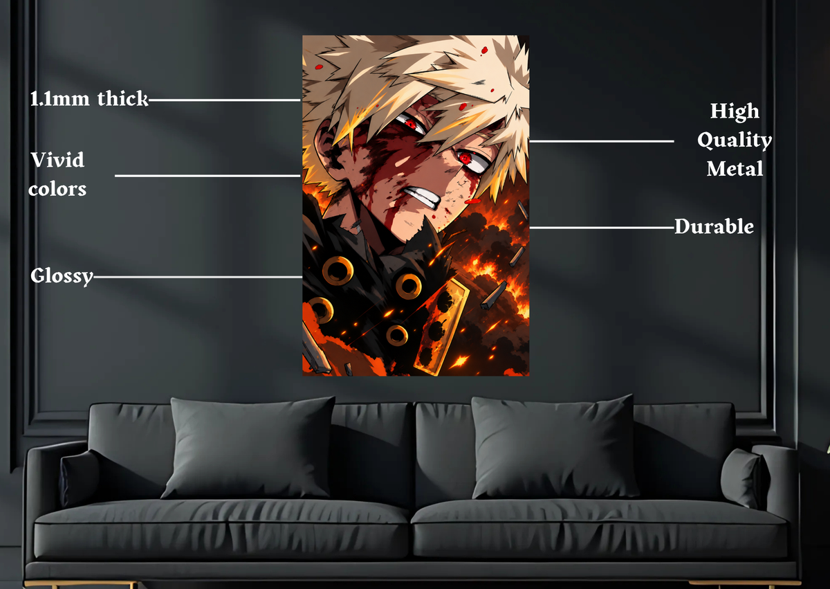 My Hero Academia Bakugo metal poster product details